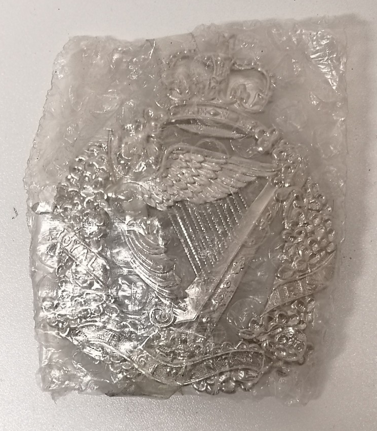 Royal Irish Regiment Officers' Queen's Crown Cross Belt Regimental Breast Badge