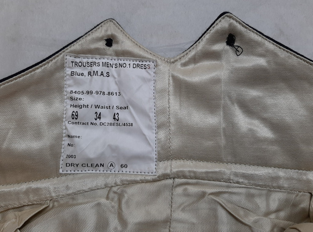 No1 RMAS Trousers British Army Pattern Cadet Officer Dress 1" Red Stripes W34"