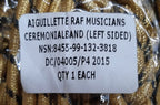 RAF Royal Air Force Aiguillette Gold with Blue Senior OFC and Musicians Shoulder Garnish