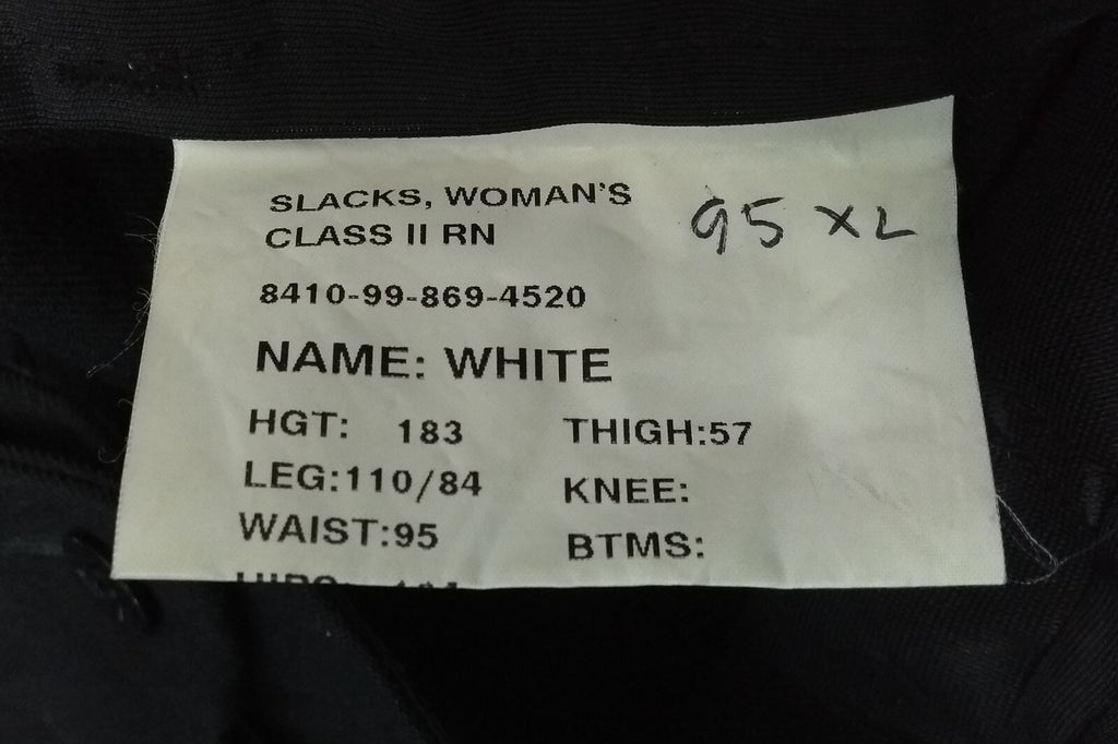 Class 2 Slacks Naval Woman's RN Type Dress Trouser CII Flared Bottoms