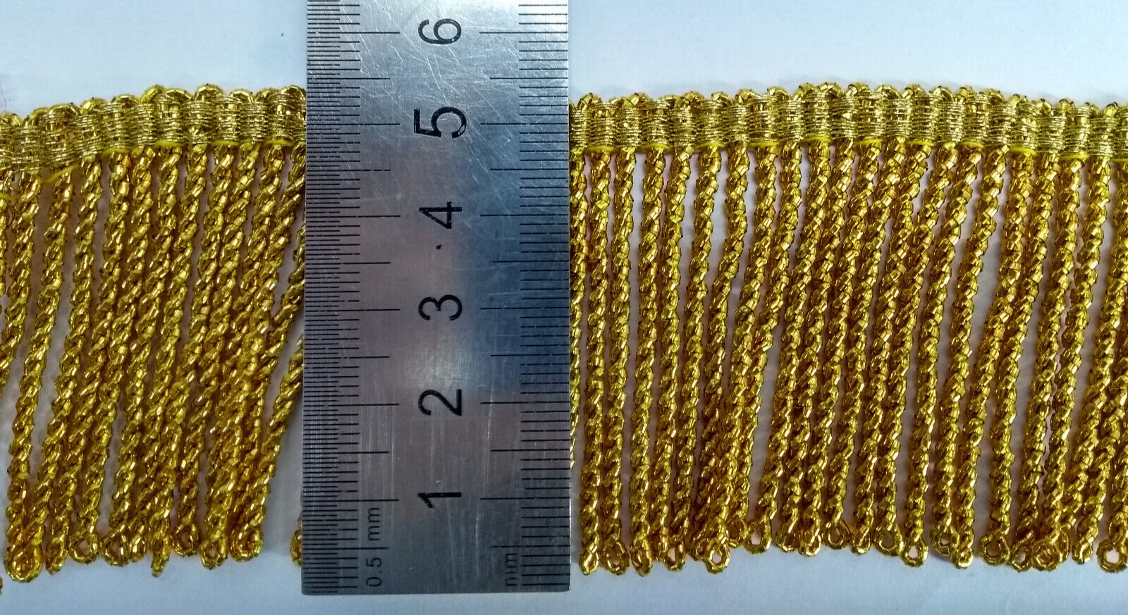 Gold Mylar Thread Fringe 45mm Drop / Epaulette Fringe