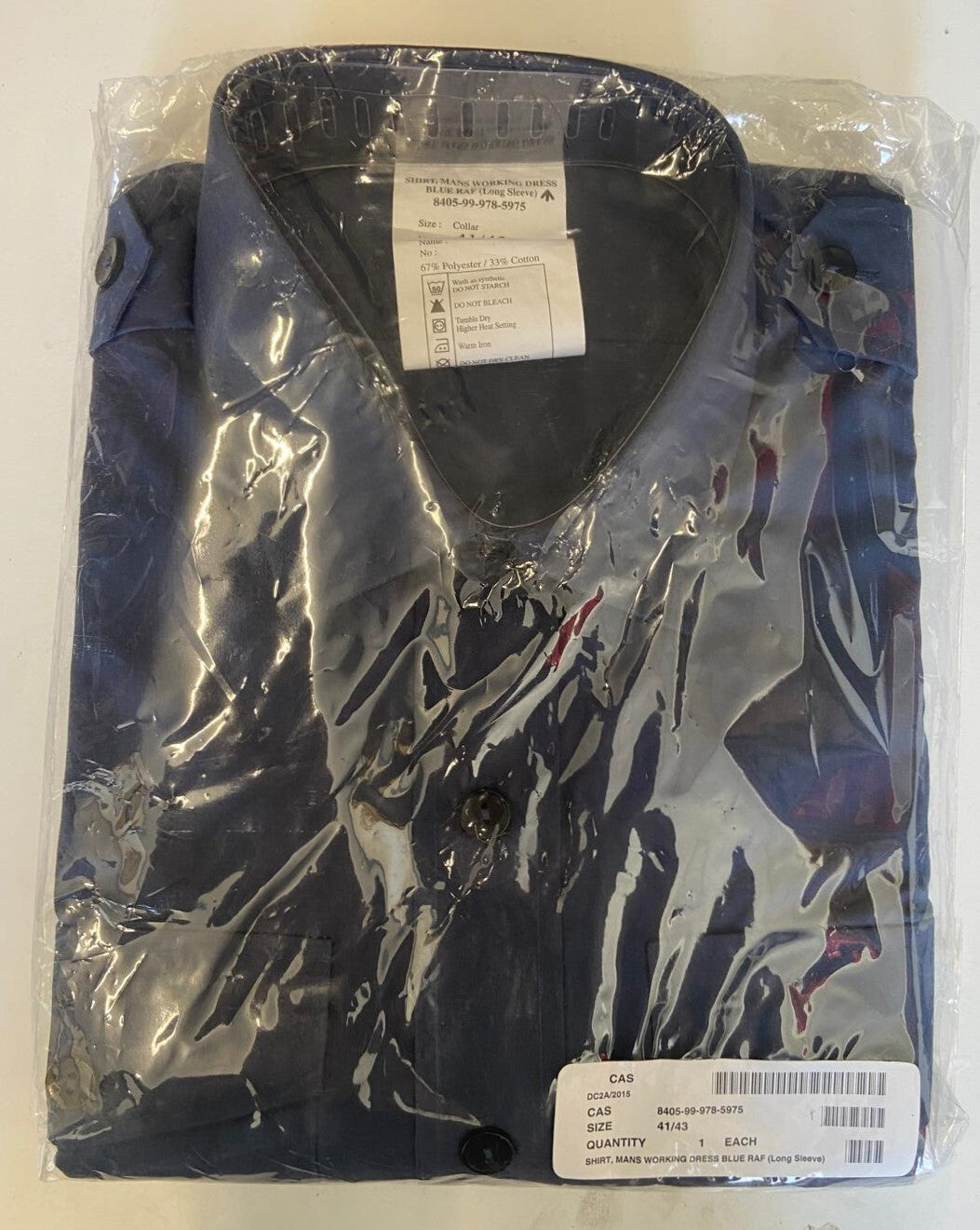 Working Shirt Mid Blue Long Sleeve RAF Royal Air Force Blue / Grey NEW