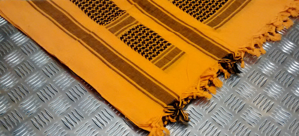 100% Cotton Shemagh / Arab Scarf / Pashmina / Wrap / Sarong. Orange & Black NEW