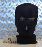 Three (3) Hole Knitted Balaclava, Very Warm - BLACK - Brand NEW