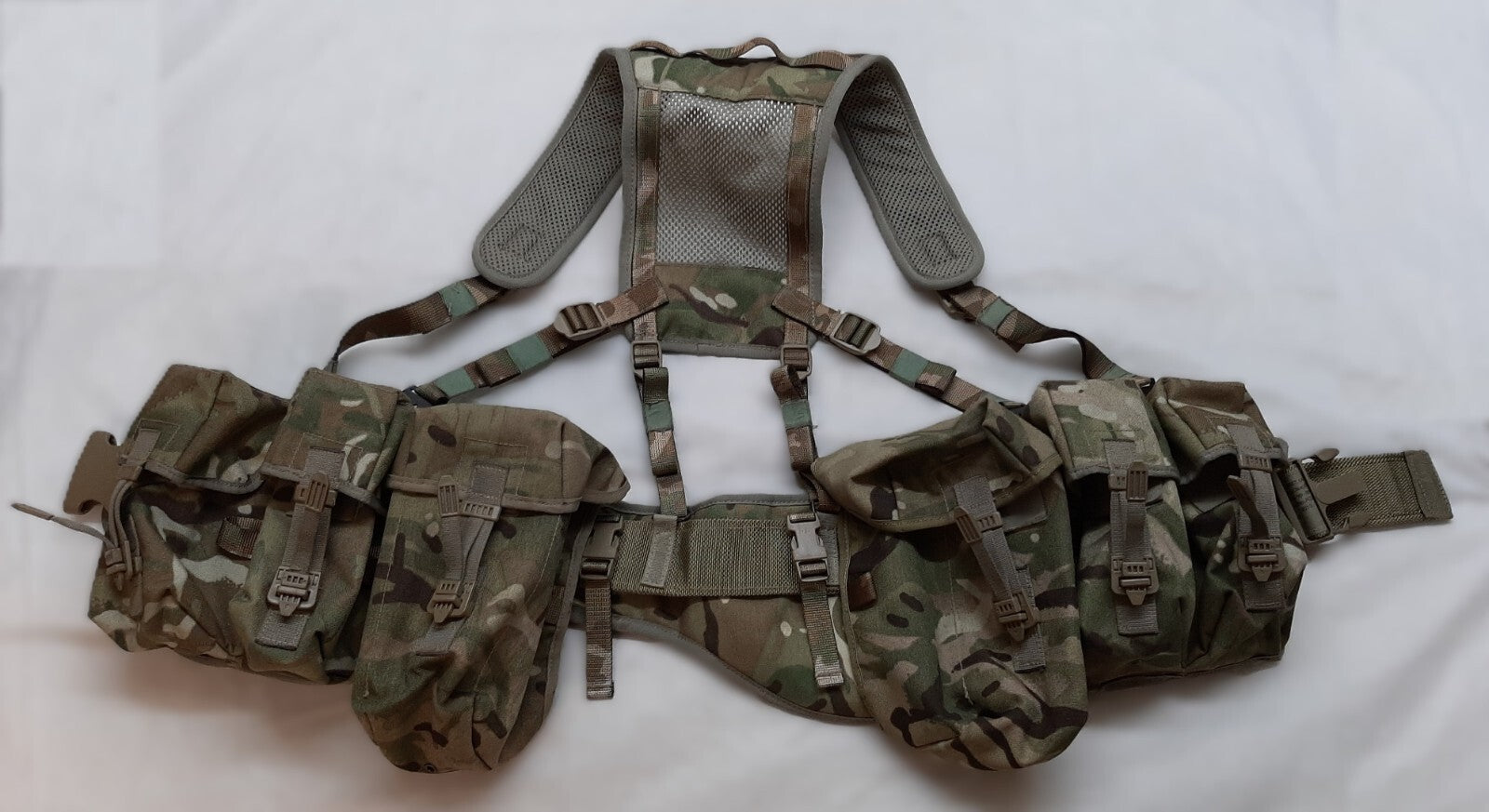 Airborne Army Webbing MTP British Assault Camo Belt Yoke & Assorted Pouches (4)