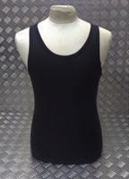 100% Cotton Military Black Sleeveless Vest Singlet Tank Top All Sizes - NEW