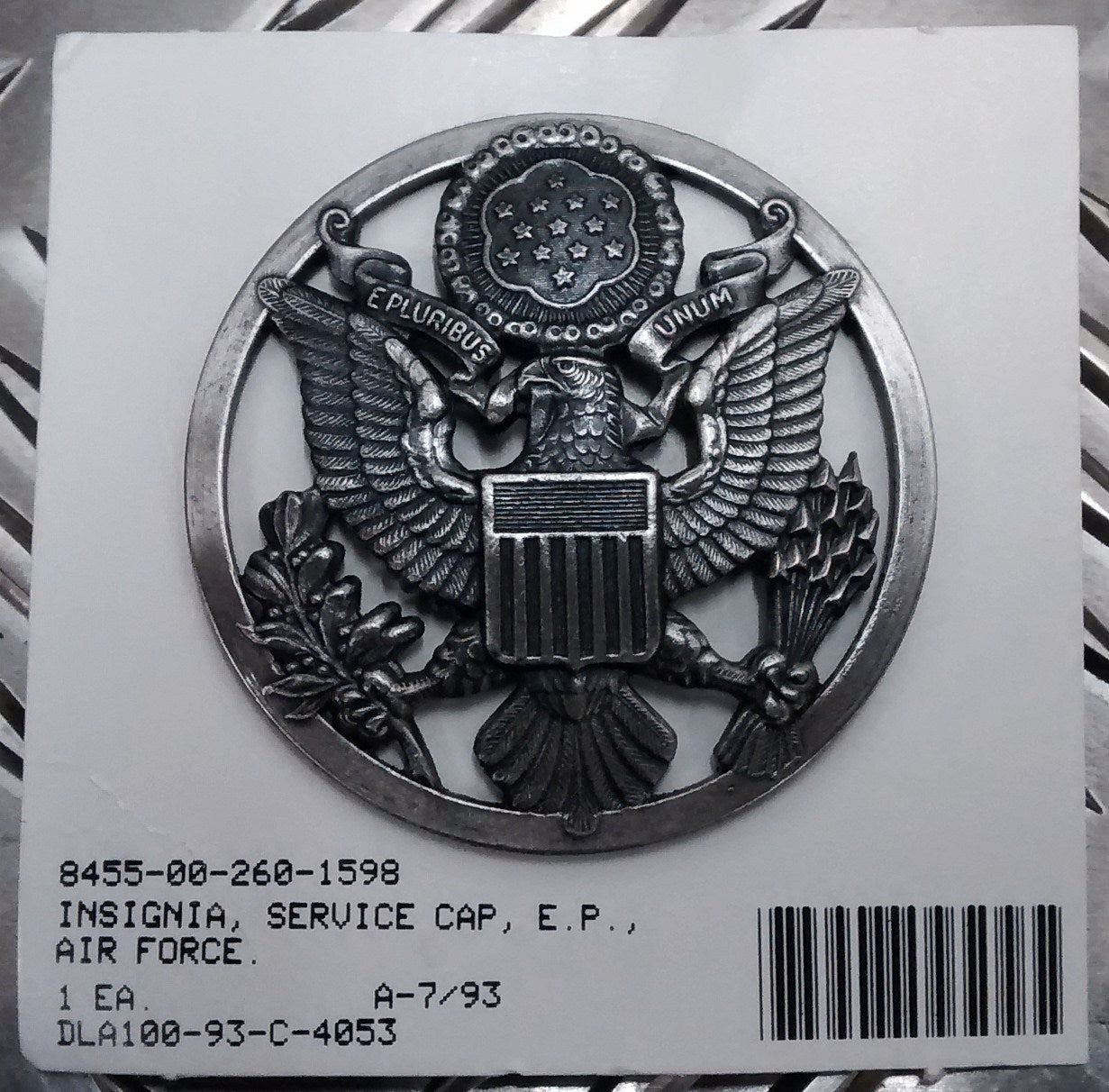 Genuine American USAF Service Cap Badge Air Force Enlisted Personnel - NEW