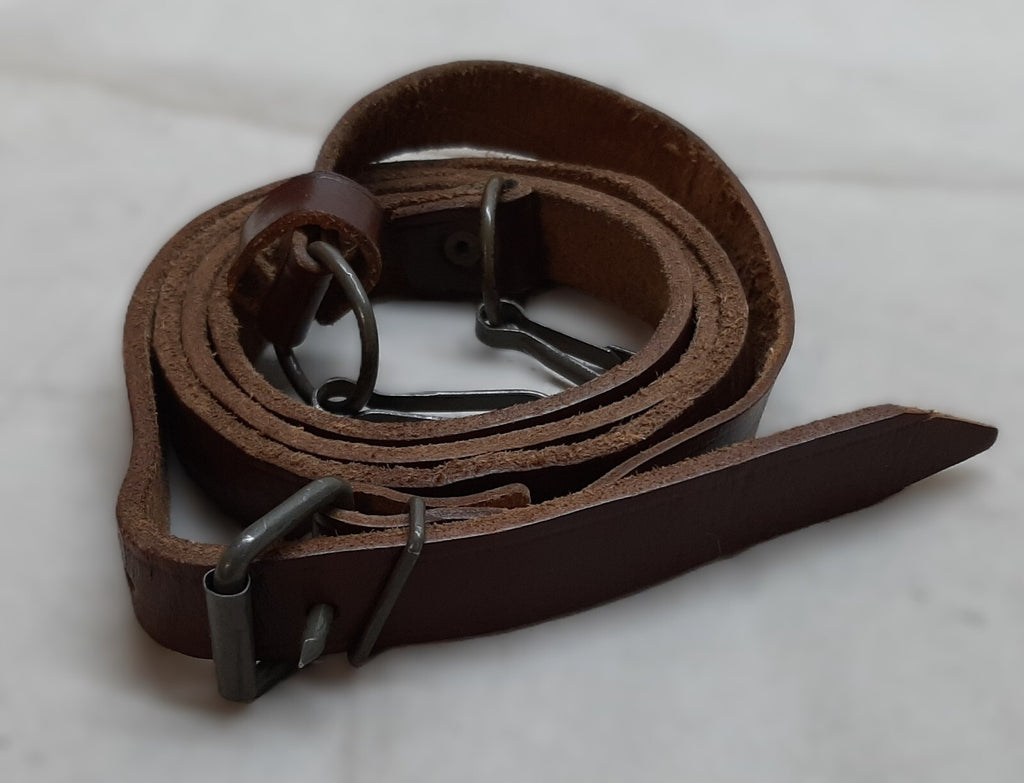 Vintage Leather Strap Utility Brown 2cm With Metal Buckle & Fixing Long 148cm
