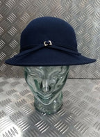 Ladies Formal / Hostess Soft Felt Navy Brim Hat Genuine British Made - NEW