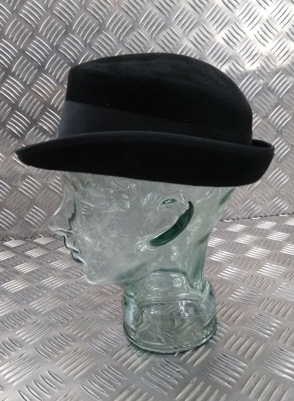Genuine UK Made Failsworth Black Fashion Felt Hat Curled Rim Small FWS1