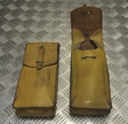Genuine Vintage Leather Ammo / Utility Pouch Light Brown / Tan X2