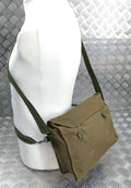 Khaki Canvas Gas Bag Vintage Haversack / Shoulder and Waist Straps 1980s Pattern