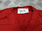Genuine German 100% Cotton Red Short Sleeve V-neck T-shirt Small, Gebr. Haux NEW