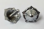 Genuine Issue Small 15.8mm Chrome Rose Ornament Decorations X2 STD153
