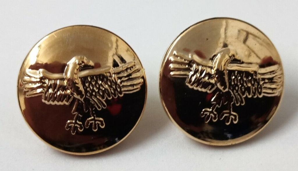 Genuine Issue Spread Wing Eagle Insignia Ring Back Buttons X2 V0403