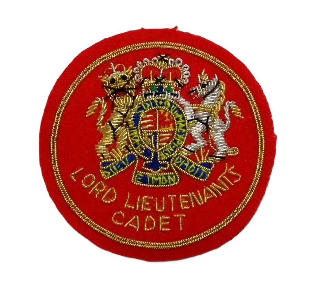 Lord-Lieutenant's Badge Arm H/E Cadets "Dieu et mon Droit" Royal Coat of Arms