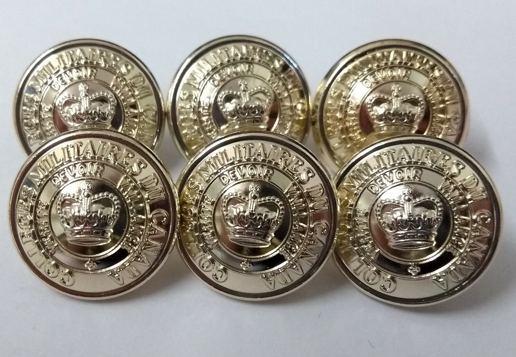 Genuine Canadian RMC CMR College 19mm Large Dress Buttons ASBT136