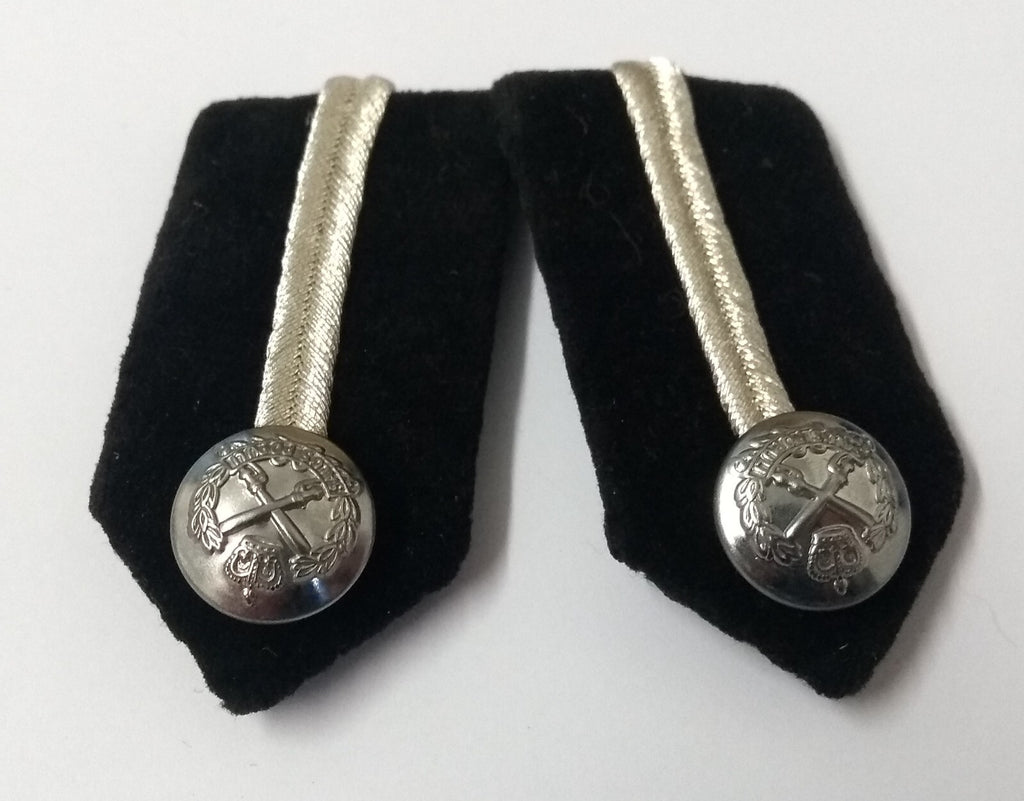 Fiji Gorgets Collar Tabs With Silver Detail Chrome Officers Insignia Buttons