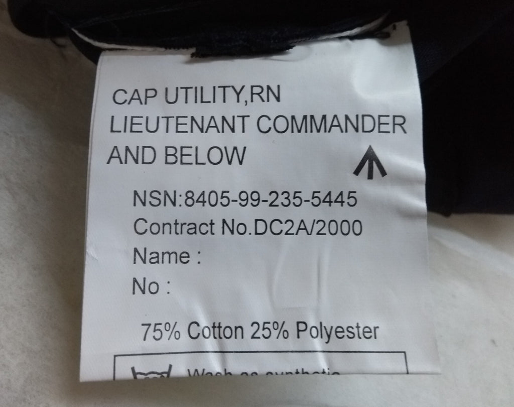 RN Naval Cap Utility British Navy Blue Peaked Cap Lieutenant Commander & Below