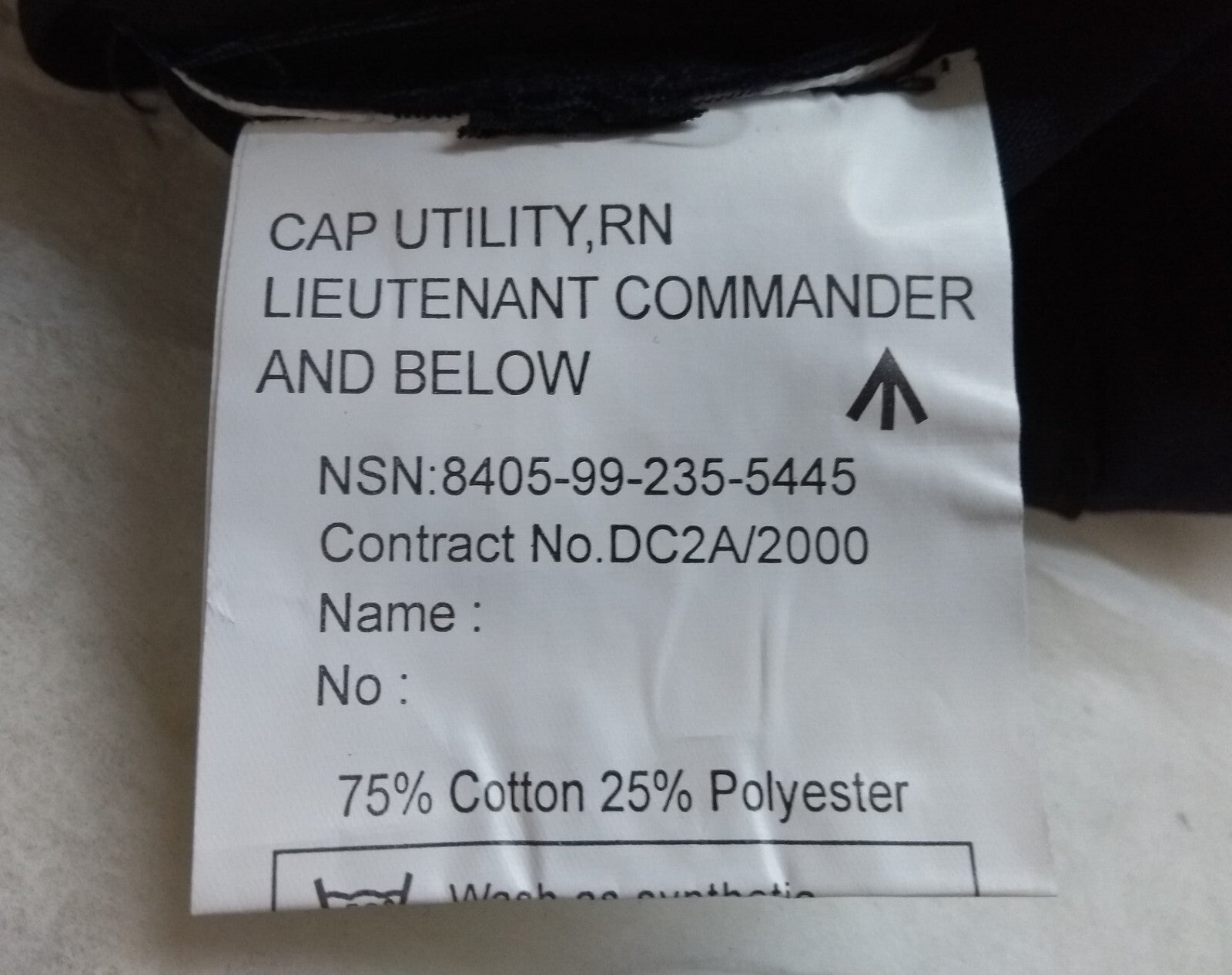 RN Naval Cap Utility British Navy Blue Peaked Cap Lieutenant Commander & Below