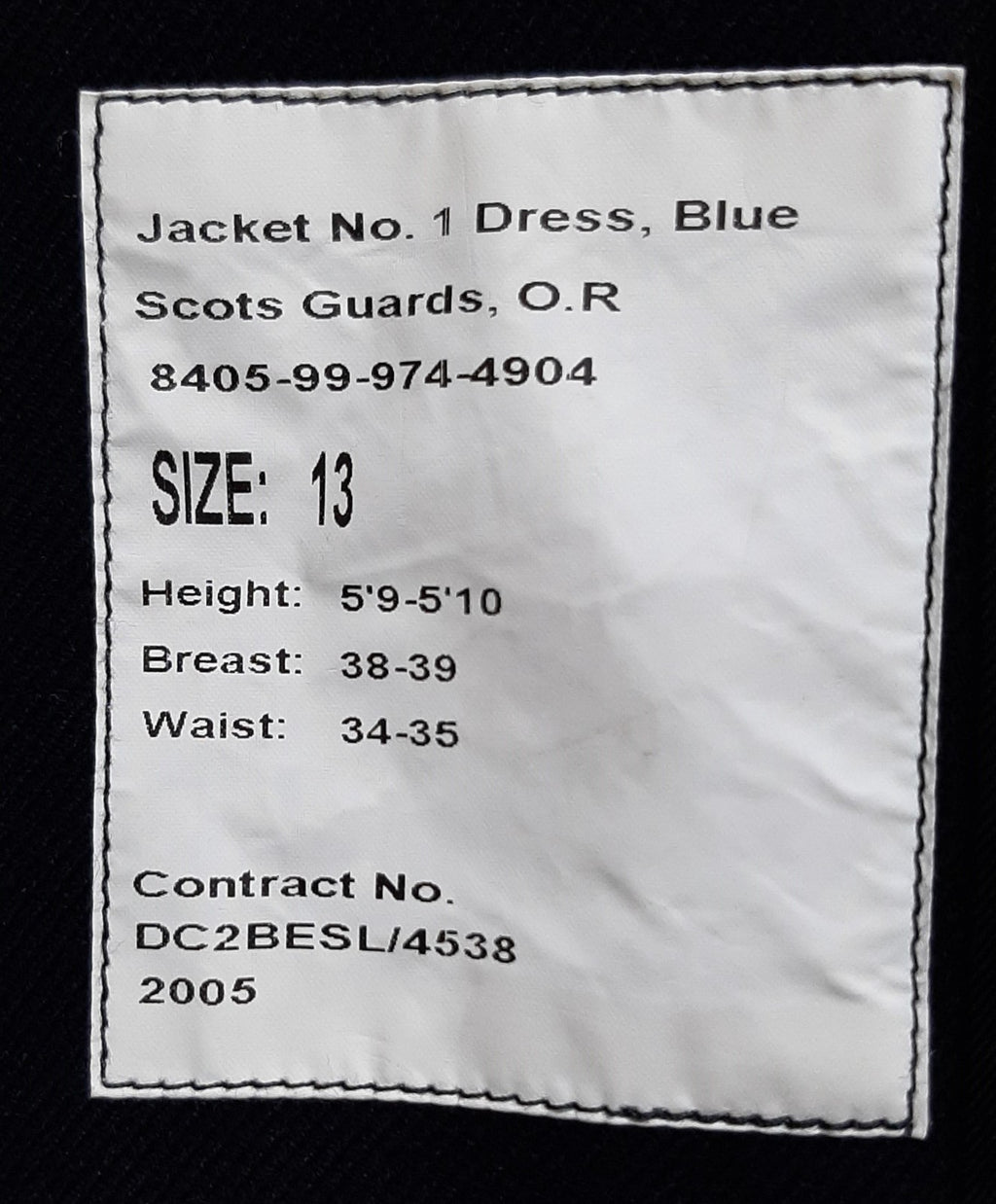 British Army S GDS Jacket No1 Dress No Badges Present 39"