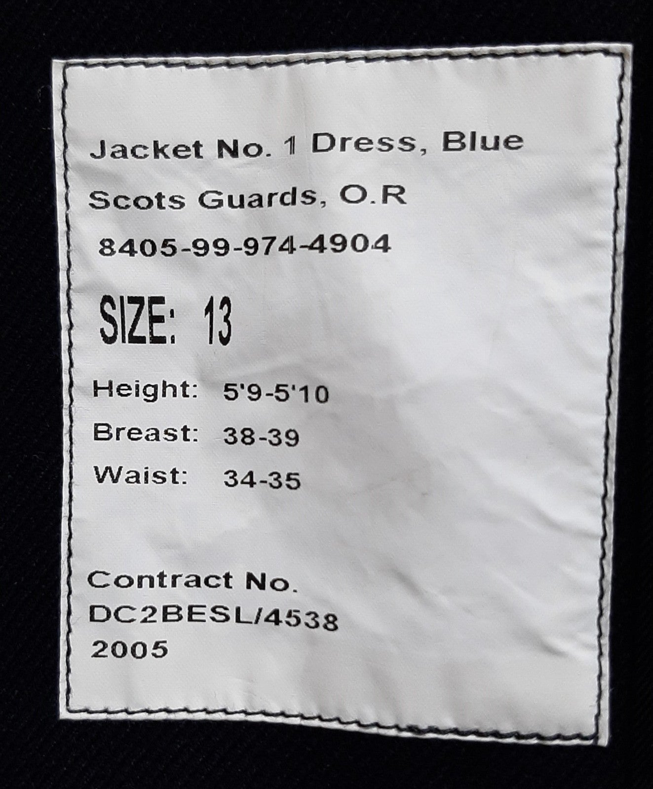 British Army S GDS Jacket No1 Dress No Badges Present 39"