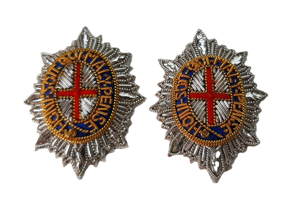 Blues & Royals Rank Stars (Gold / Silver) Hand Embroidered H/E Insignia 1 Pair