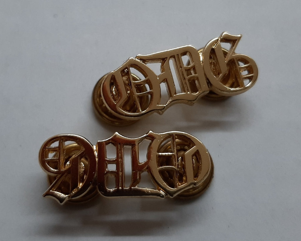QDG Shoulder Titles Screw Post Pattern British Army Queens Dragoon Guards 1 Pair