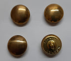 Light Dragoons Buttons Uniform Dress Plain Domed Brass Ring Backed 27L 4 Pairs