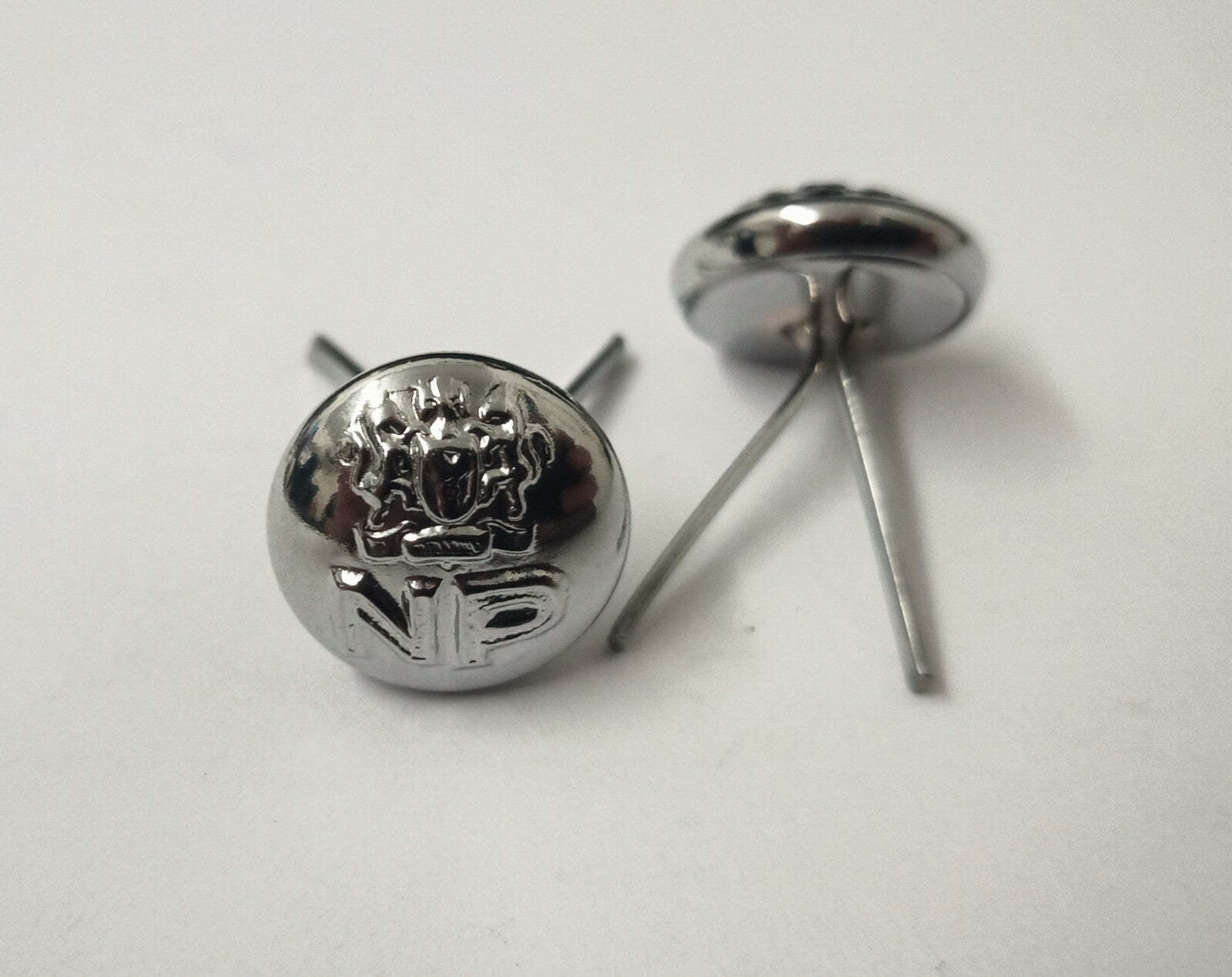 Genuine Nigerian Unity Crest NP Insignia Silver / Chrome Buttons 13mm V1658 X6