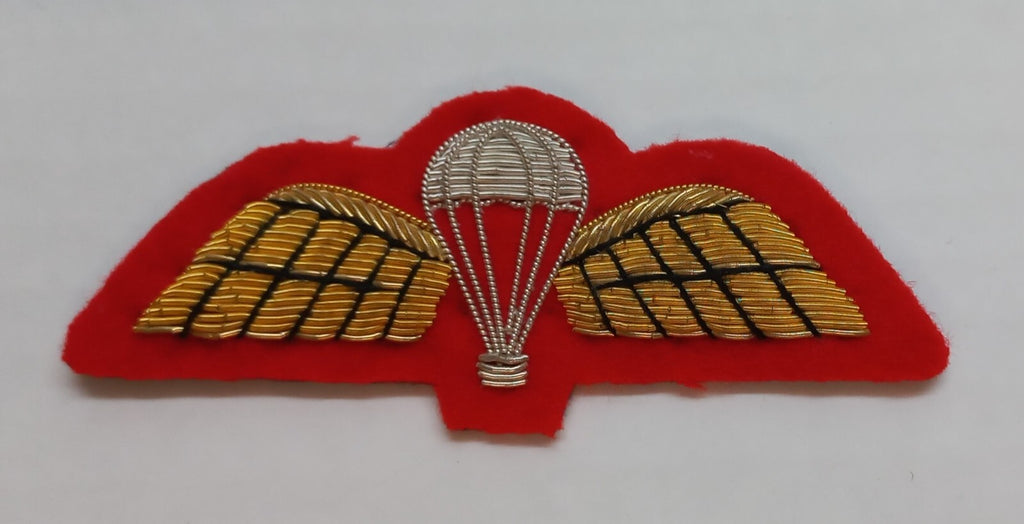 No1 Para Wings Badge Arm Patch Red British Embroidered Braided Red Back