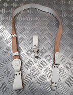 Vintage Sam Browne Strap Shoulder Cross Over White Leather Issue