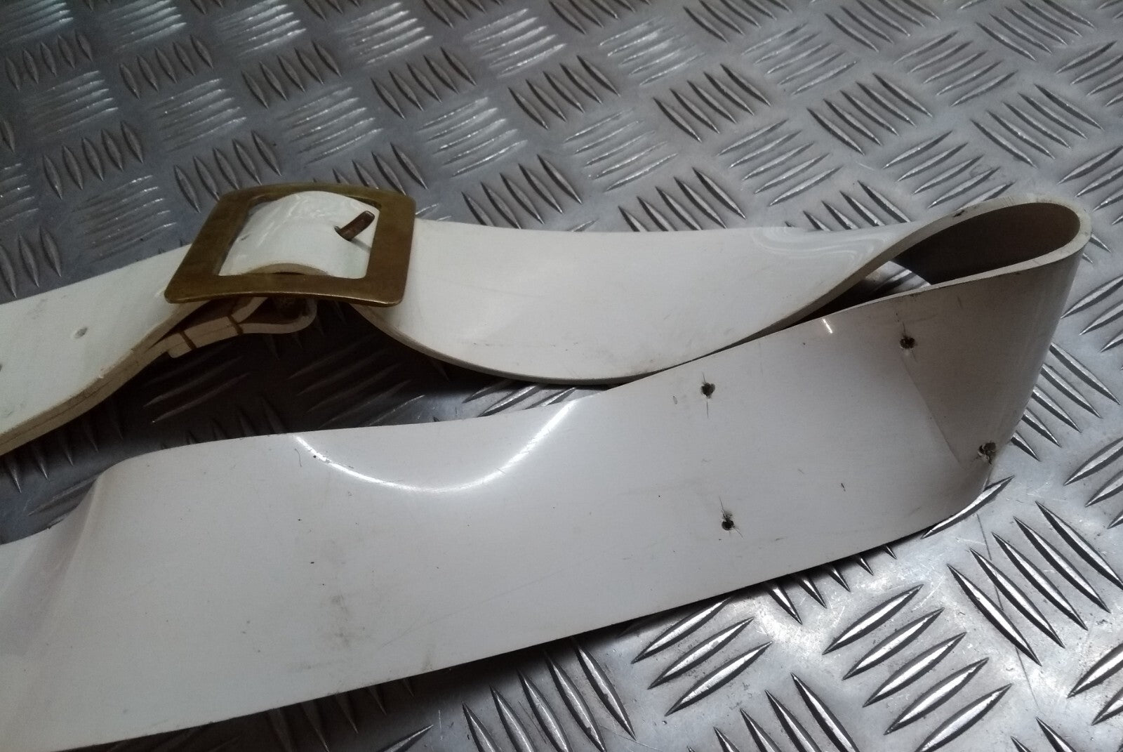 White Sling Drum Strap PVC British & Cavalry Type Bandsmen Cross Belt