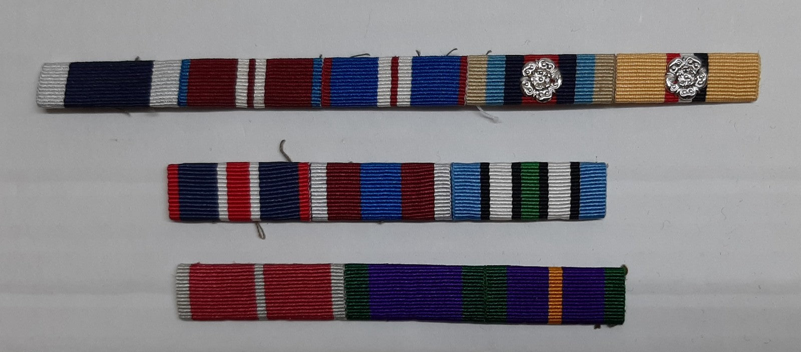 Medal Ribbons Three Rows & Rosettes No1 or No2 Dress British Uniforms
