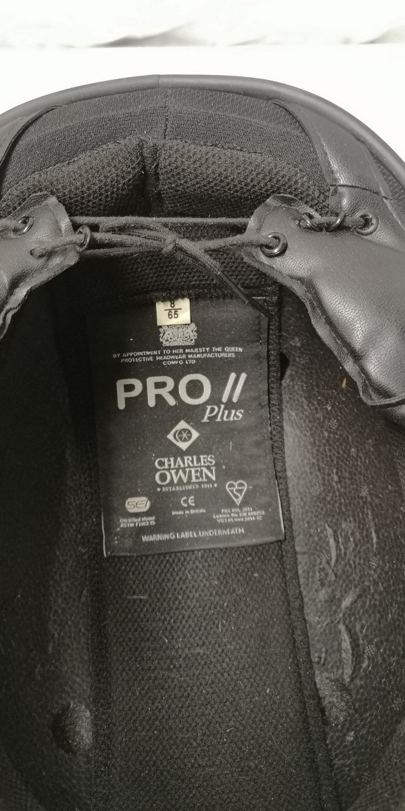 Charles Owen Helmet Pro Plus 2 Jockey / Equestrian Black Size 65cm