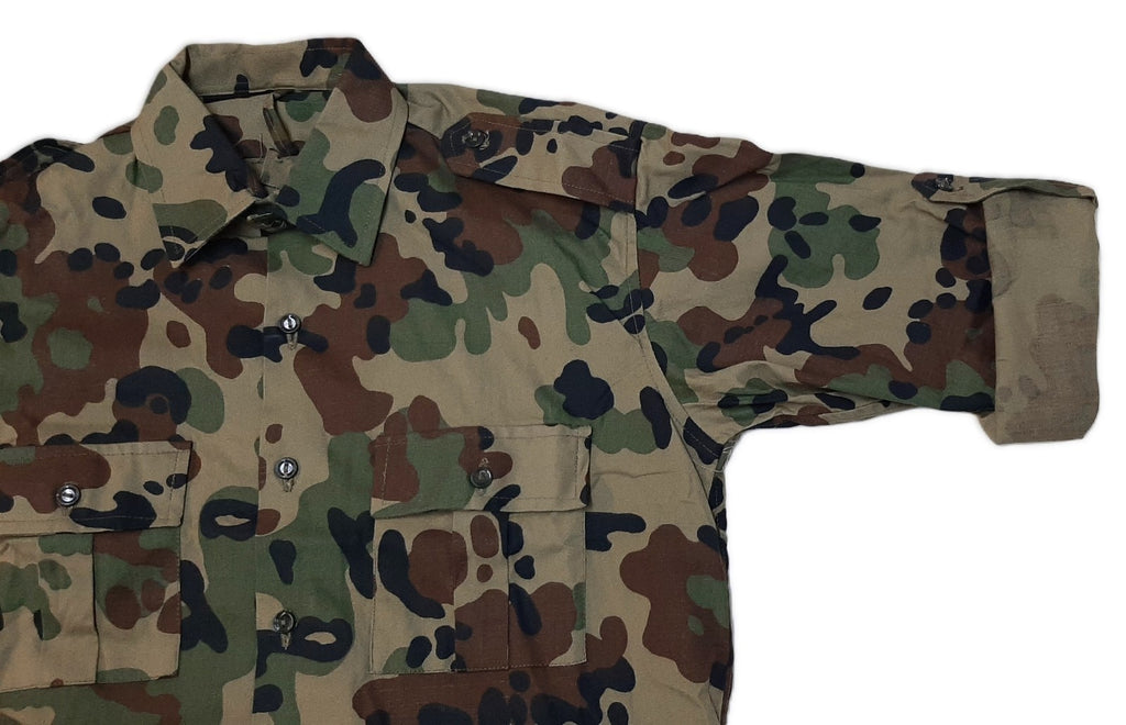 Combat Shirt 90s Camo Long Sleeve with Sleeve Loops for Folding up Collar 38cm