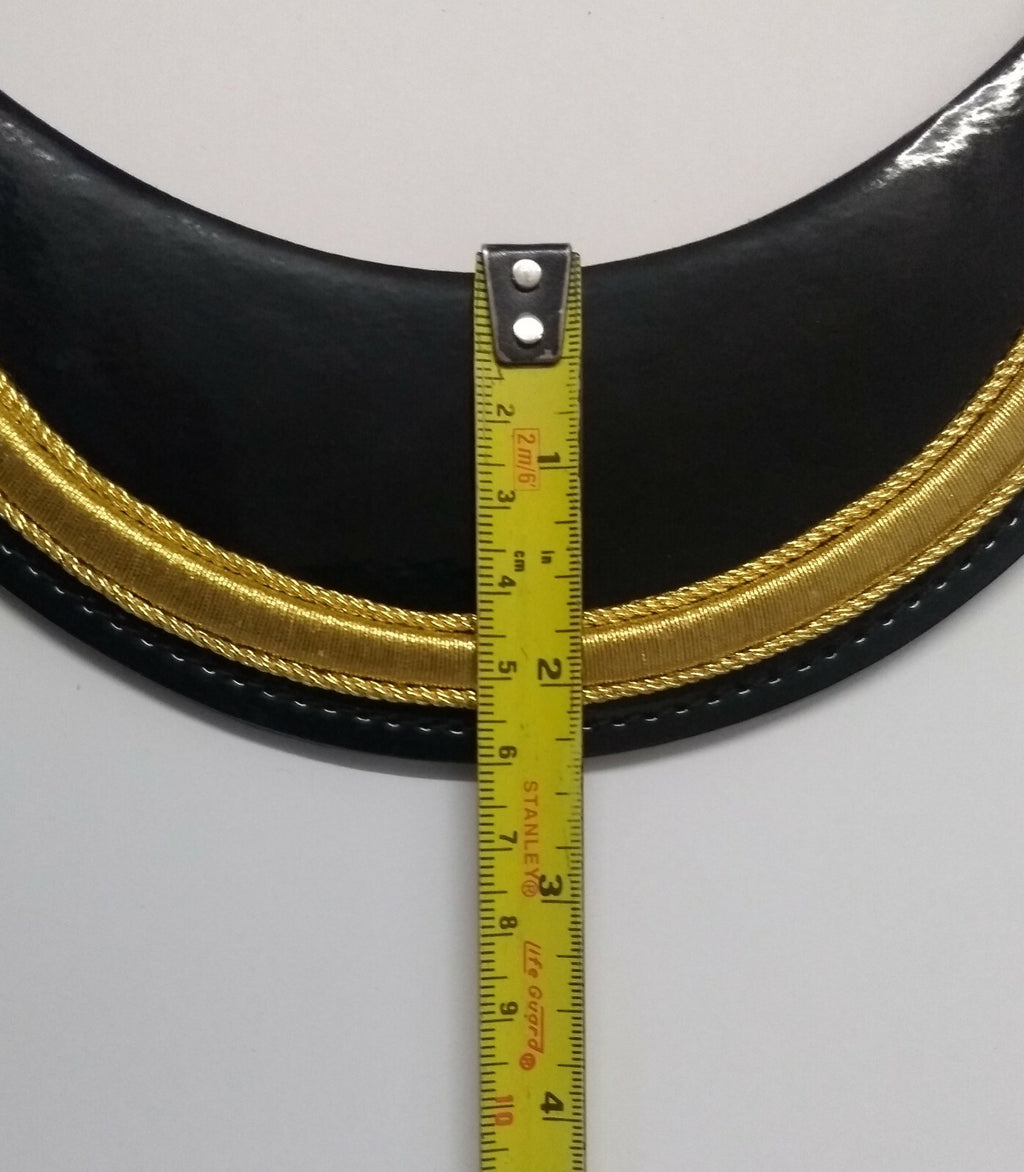 Genuine British Made Senior Officer 3/4" Gold Mylar Dress Cap Peak