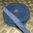 Ceremonial Decorative 38mm Wide Oakleaf Pattern Lace Light Blue Detail Ribbon