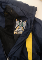 Scotland's Cavalry Blue Yellow Hooded Raincoat/Jacket RSDG Insignia