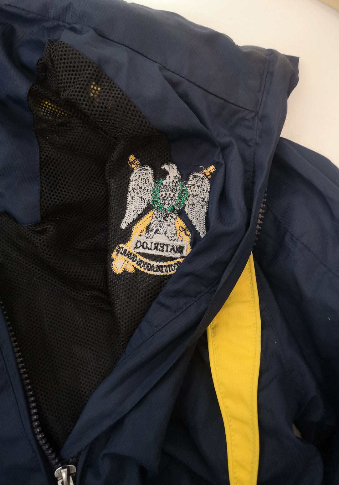Scotland's Cavalry Blue Yellow Hooded Raincoat/Jacket RSDG Insignia