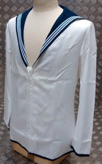 RN Middy Jumper Class 2 C II White British Sailors Uniform Top All Sizes - NEW