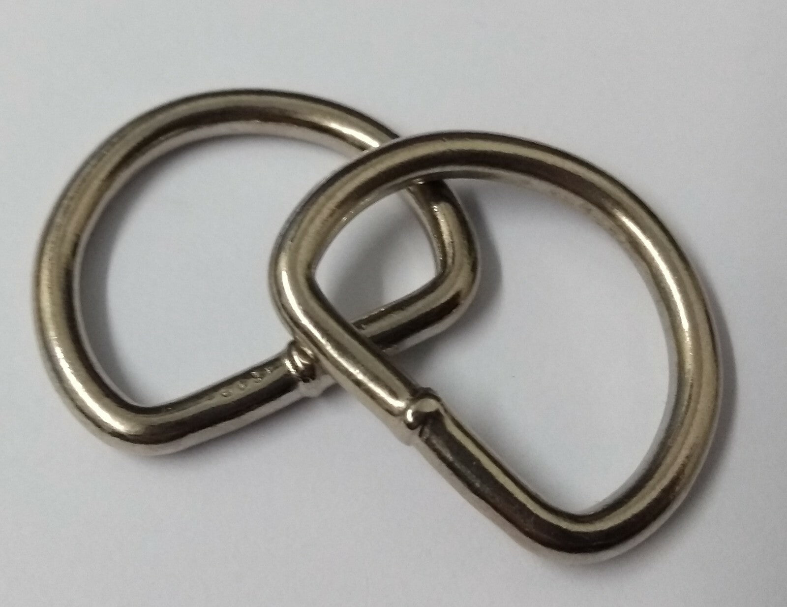 Genuine British Issue 20mm Nickel Plated Metal D Rings X 4 Pieces STD55