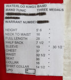 Waterloo Kings Band Red Army Pattern Ceremonial Tunic no Buttons Size 37"