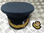 Vintage OFC Hat RAF Royal Air Force Blue grey Colour Visor Cap Oakleaf Peak (Scrambled Egg)