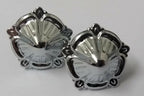 Genuine Issue Small 15.8mm Chrome Rose Ornament Decorations X2 STD153