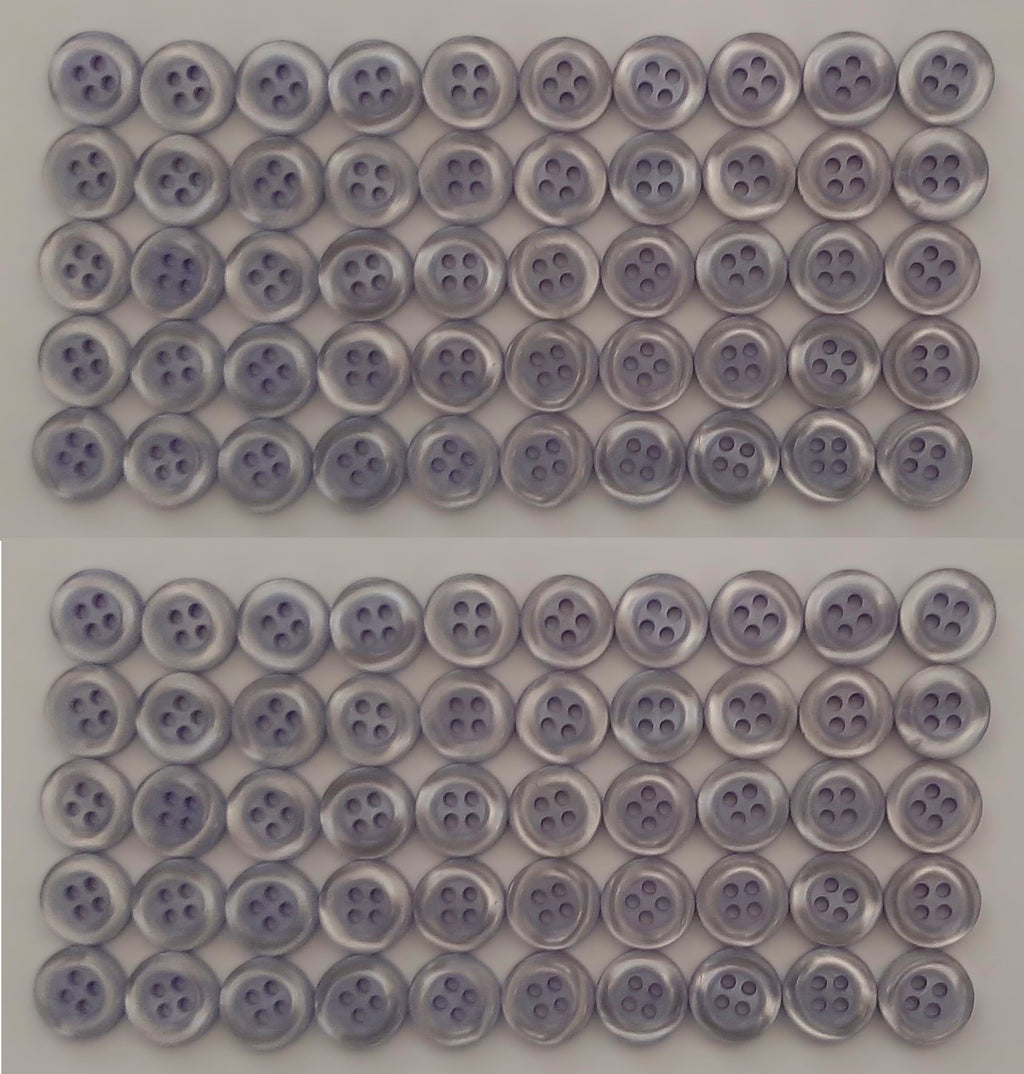 100 Vintage Buttons 4 Hole Shirt Shank Anchors Pearlesque Abbey Blue 11.3mm NOS