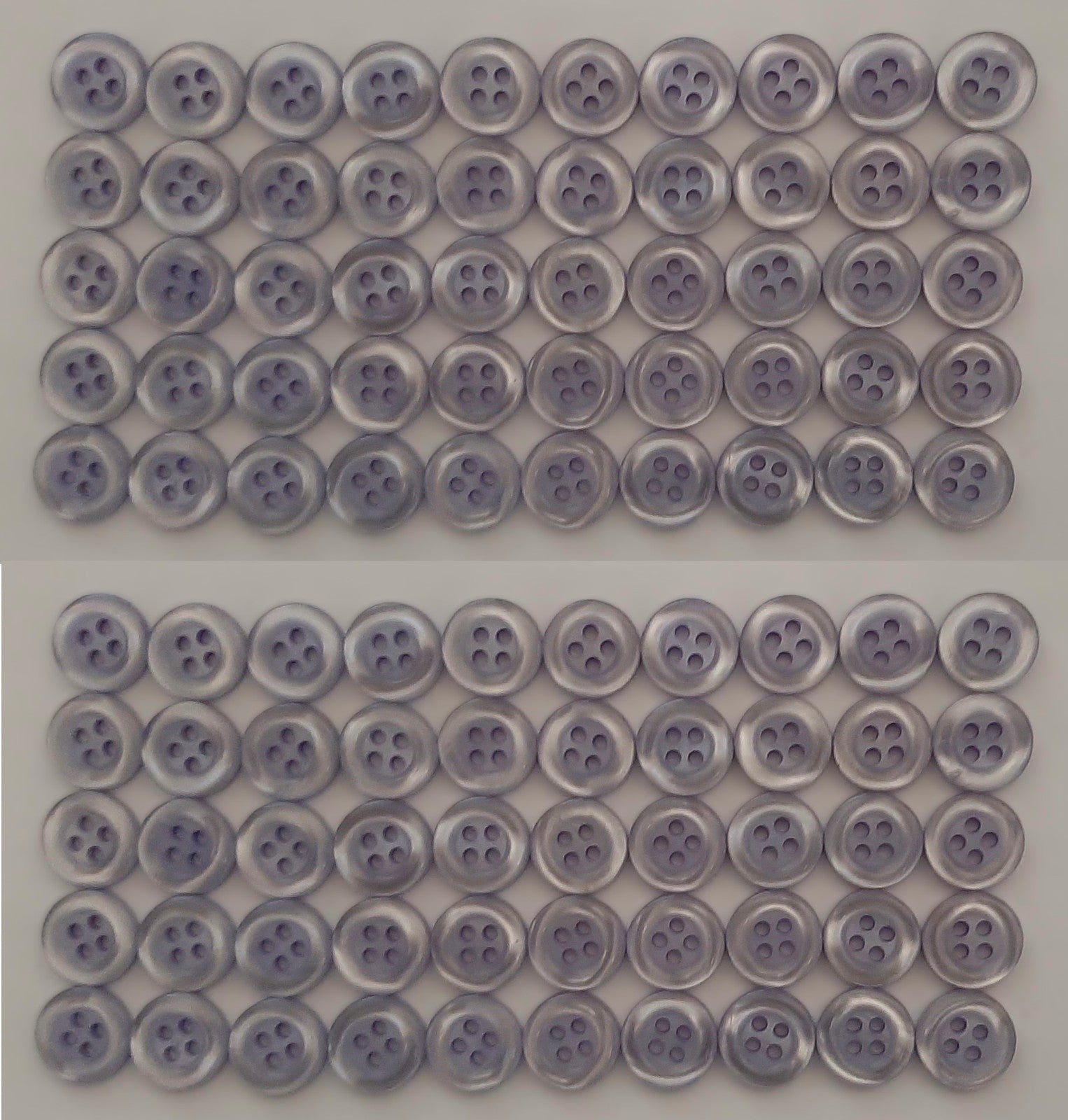 100 Vintage Buttons 4 Hole Shirt Shank Anchors Pearlesque Abbey Blue 11.3mm NOS