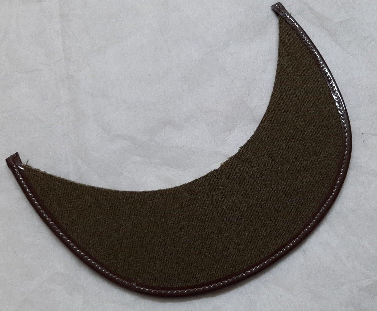 Army Dress Hat Replacement Peak Khaki Green Cloth with Brown PVC Edging NOS