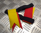 Garter Tabs Vintage Two Tone Yellow & Scarlet 1960s Genuine British NEW