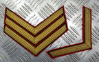 Gold Wire Chevrons Vintage Rank Bar Embroidered Arm Patches